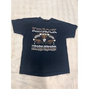 Lynyrd Skynyrd Kid Rock 2009 Rock Rebels Black Tee Shirt SIZE LARGE Rock &Roll